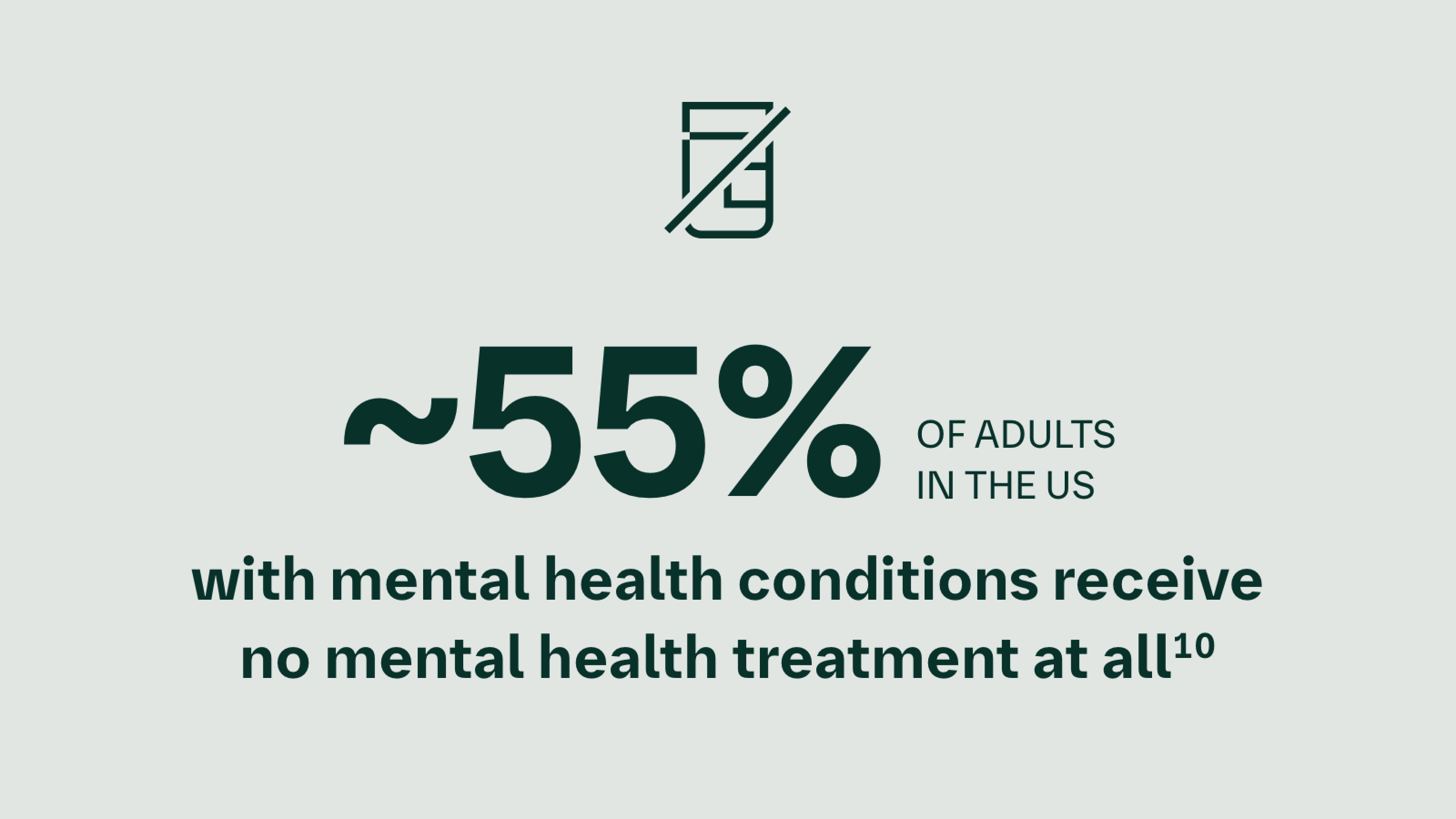 55% of Mental Health Conditions Receive No Treatment