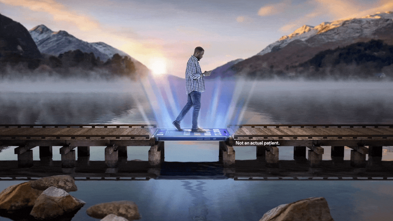 Man Walking On Digital Bridge Banner